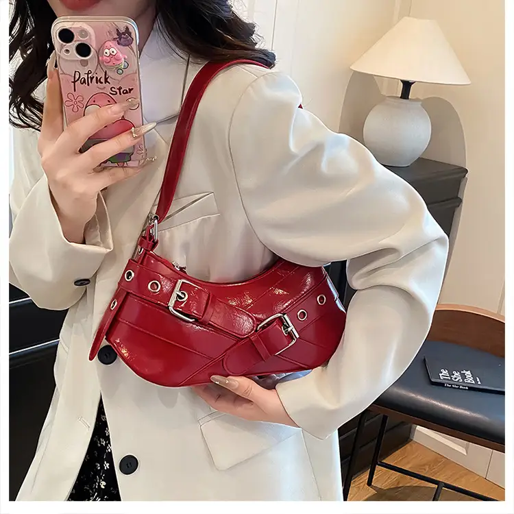 2025 Women's Silver Leather Shoulder Bag with Crossbody Strap — feature 20