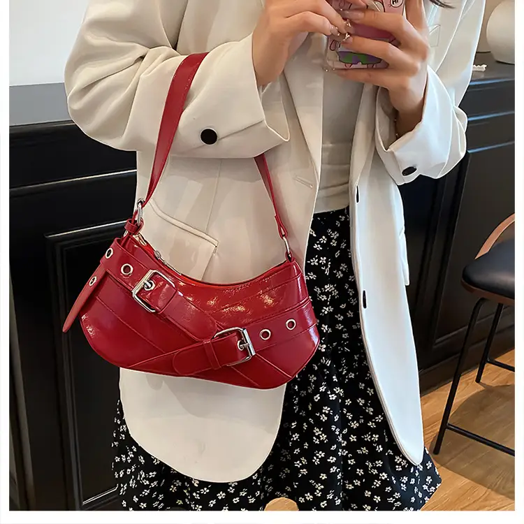 2025 Women's Silver Leather Shoulder Bag with Crossbody Strap — feature 21
