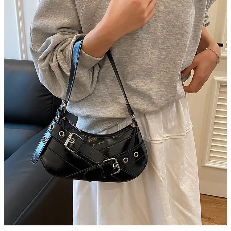 2025 Women's Silver Leather Shoulder Bag with Crossbody Strap — feature 25
