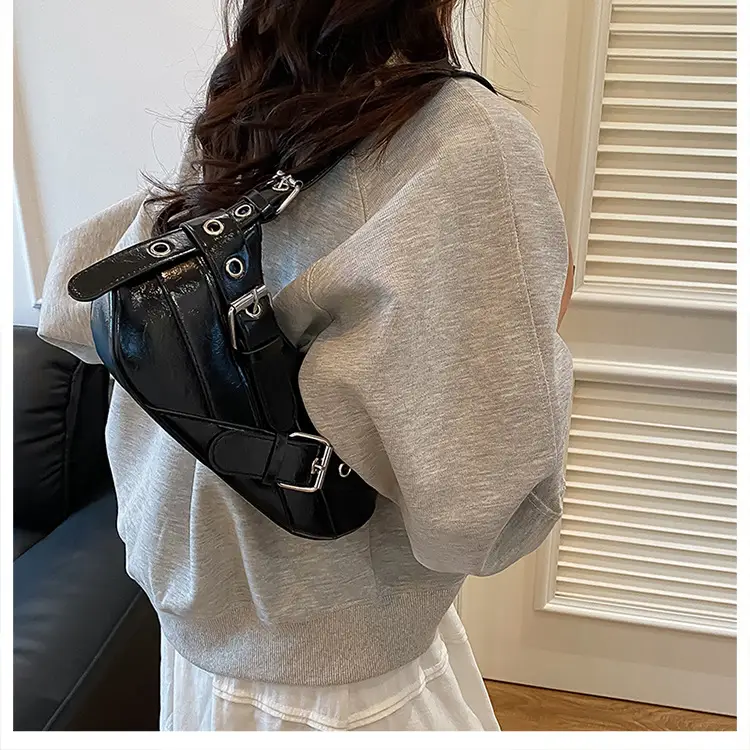 2025 Women's Silver Leather Shoulder Bag with Crossbody Strap — feature 26