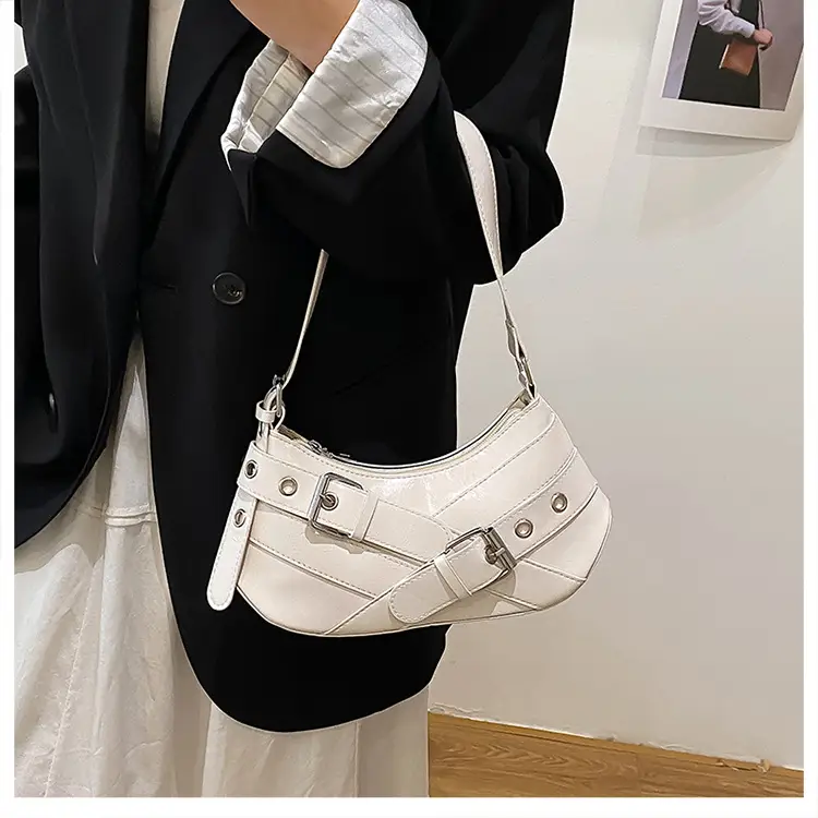 2025 Women's Silver Leather Shoulder Bag with Crossbody Strap — feature 29