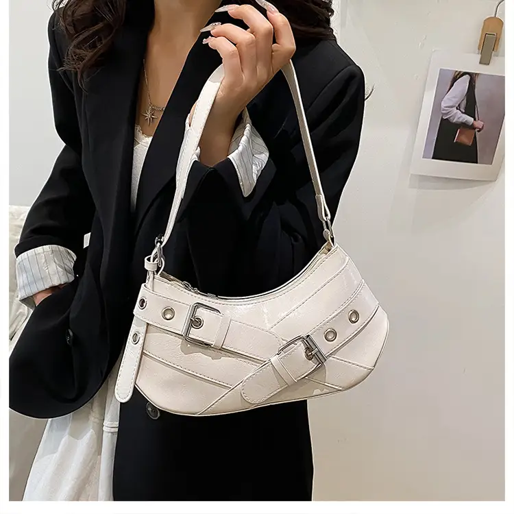 2025 Women's Silver Leather Shoulder Bag with Crossbody Strap — feature 33