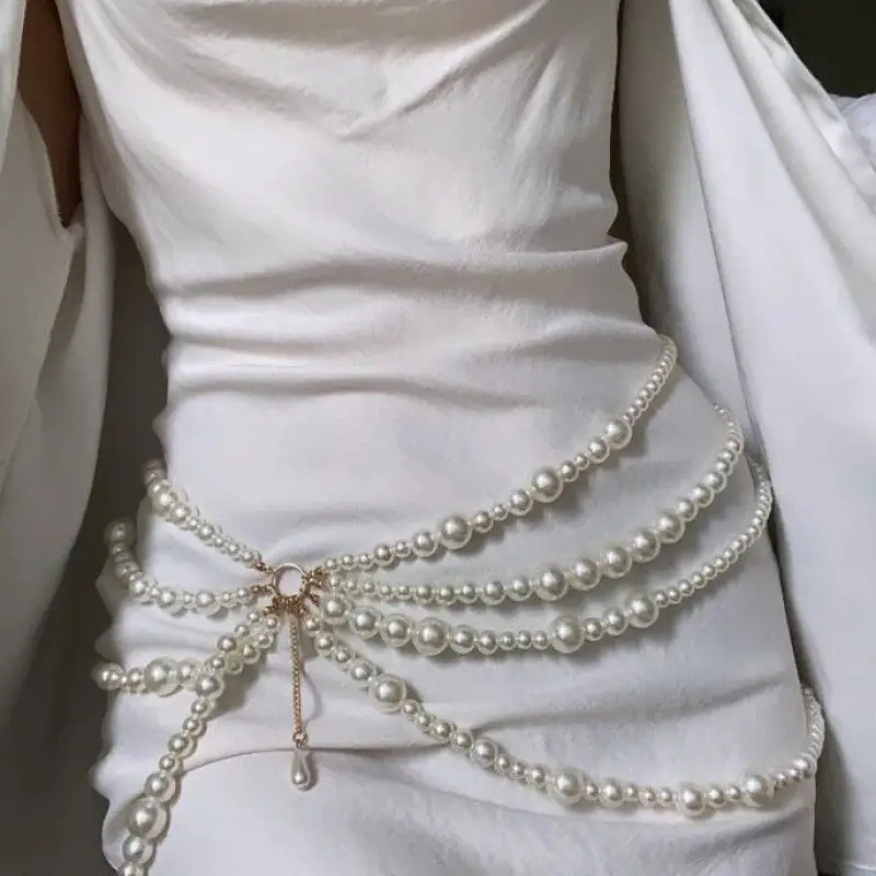 European American Waistchain with Multi-Layer Pearls & Tassels - Image 7