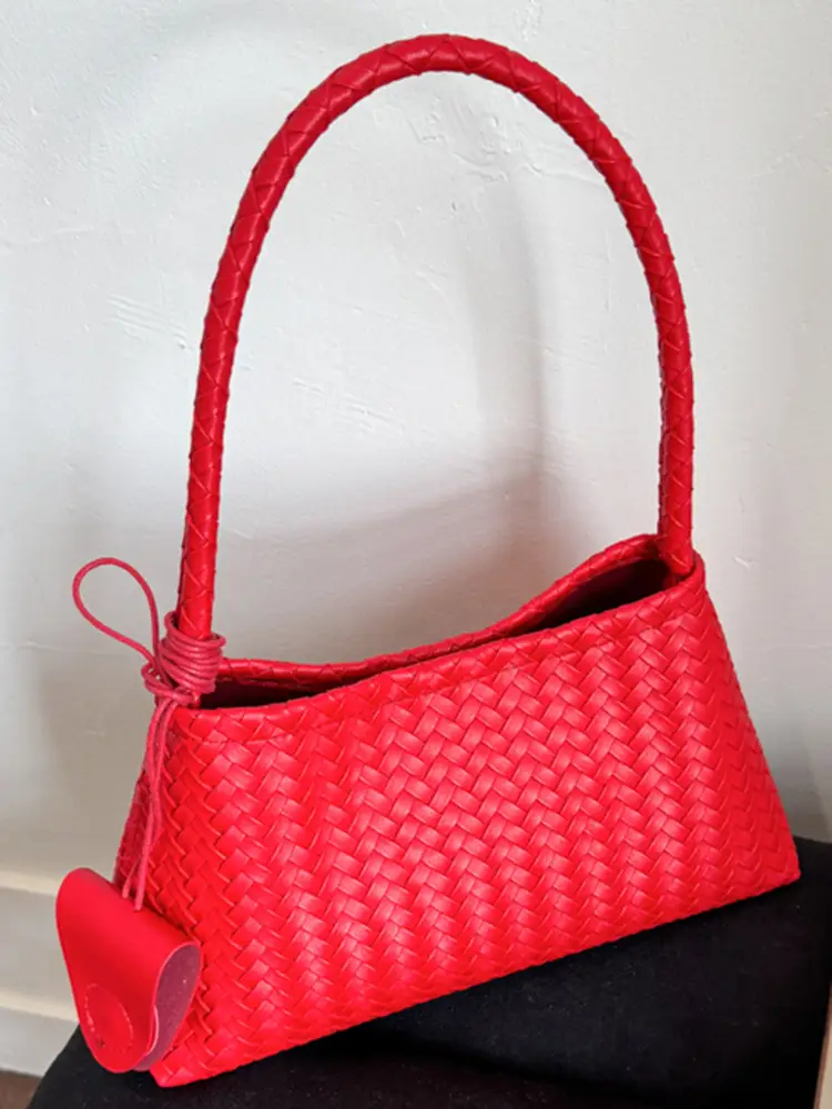 White Woven Armpit Bag for Women 2025 Summer - Image 8
