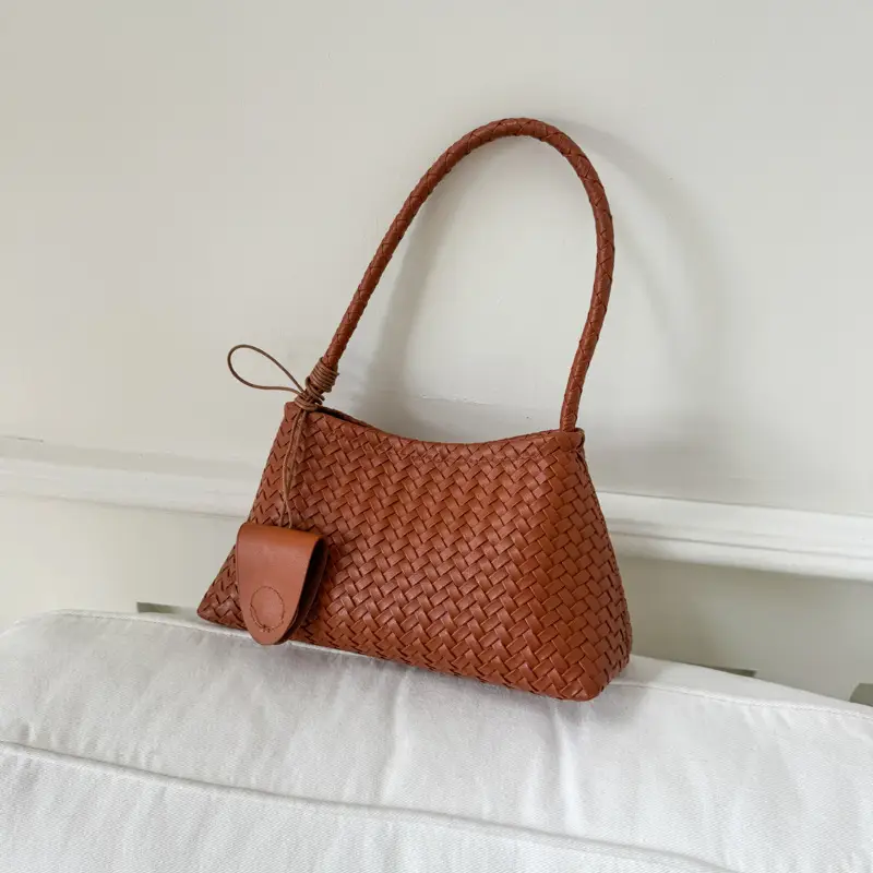 White Woven Armpit Bag for Women 2025 Summer - Image 6