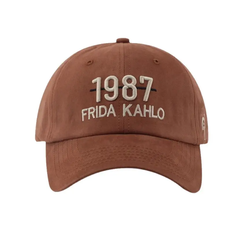 1987 Frida Kahlo Embroidered Baseball Cap Brown Large - Image 11