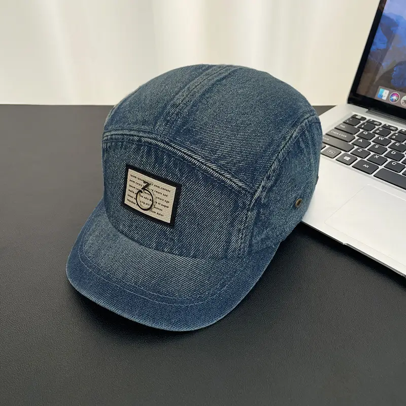 Vintage Washed Denim Cap for Women Japanese Style Short Bim Hip Hop Cap for Men — feature 8