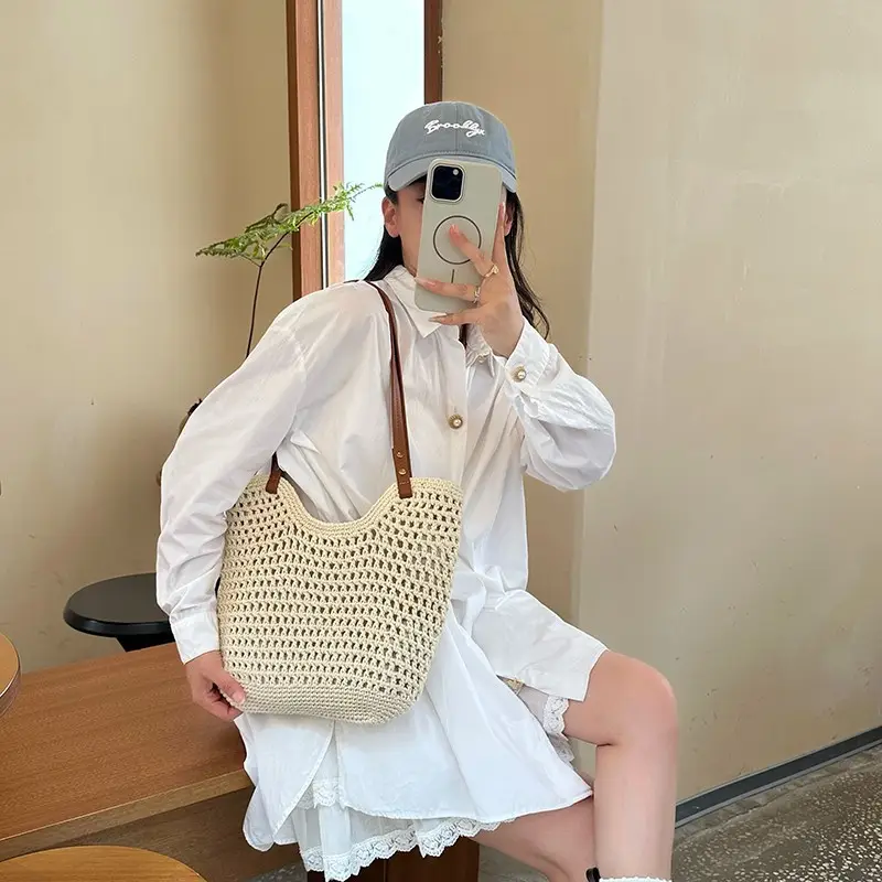 New Large Capacity Woven Bag for Women - Image 4