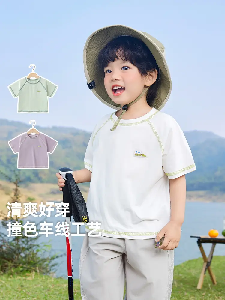 Kaka Panda Boys Summer T-Shirt White Cotton - Image 4