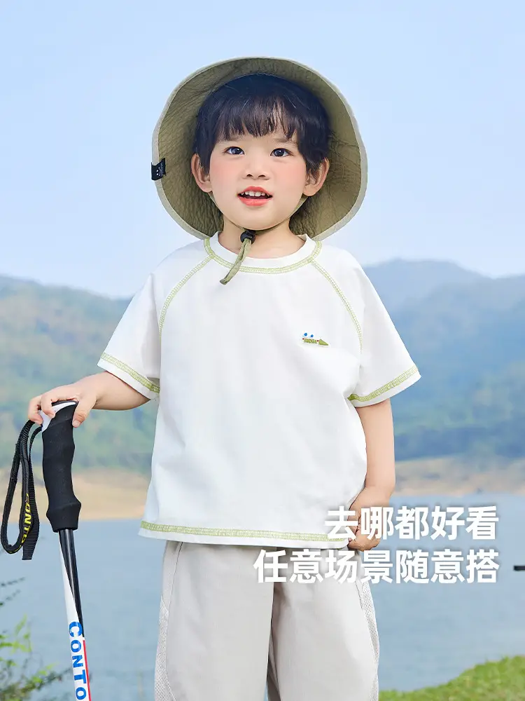 Kaka Panda Boys Summer T-Shirt White Cotton - Image 6