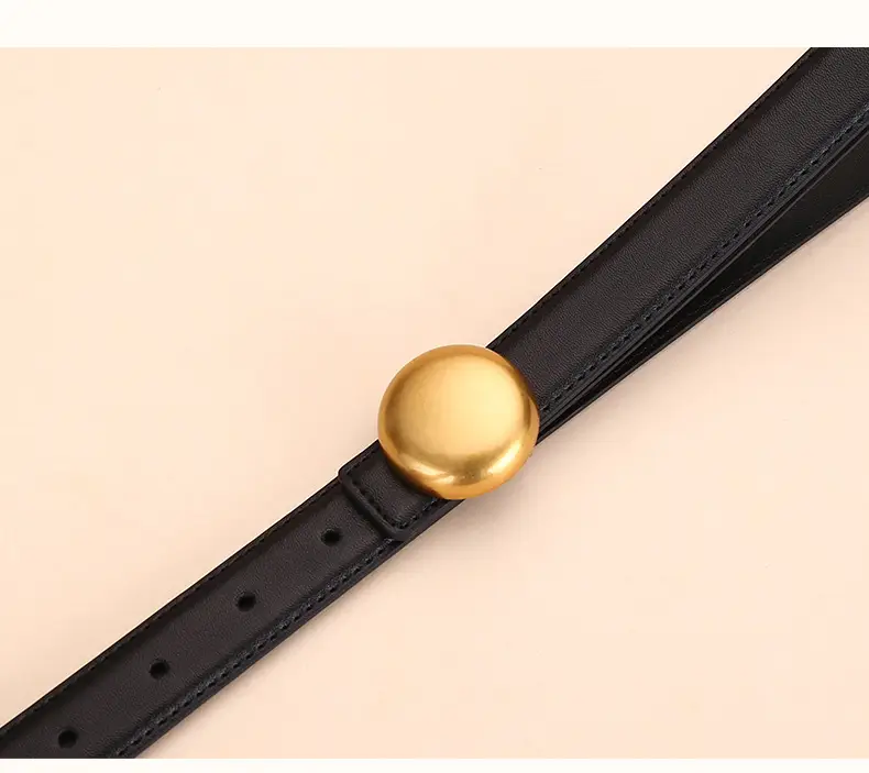 Women Cowhide Leather Belt with Gold Plated Buckle — feature 20