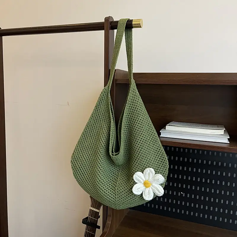 Green Knitted Crossbody Bag for Women 2025 - Image 4