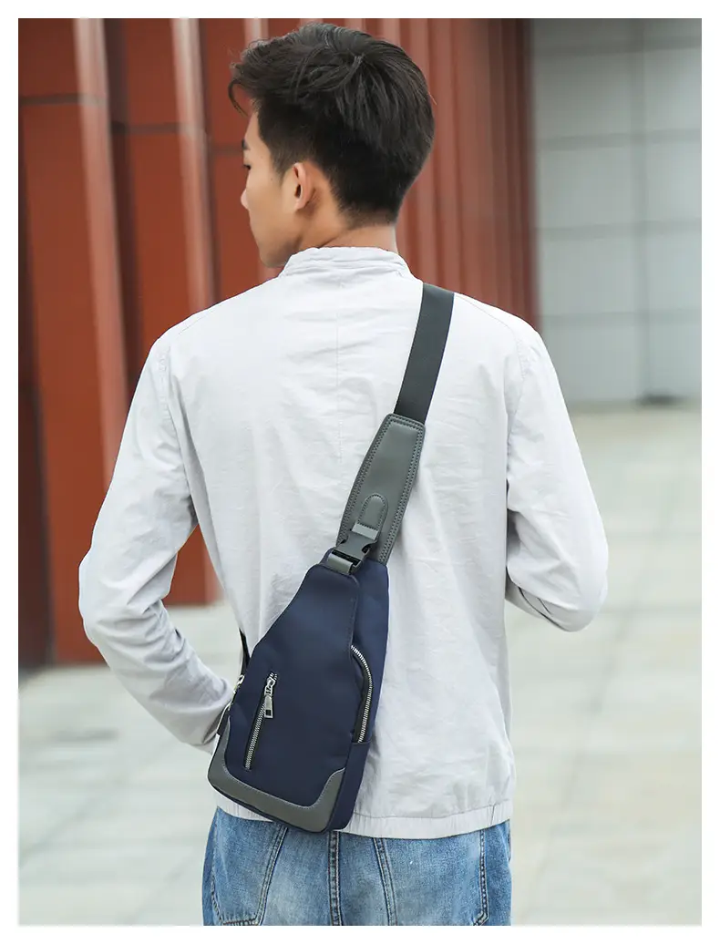USB Men's Crossbody Bag Grey Lightweight Multi-Functional — feature 25