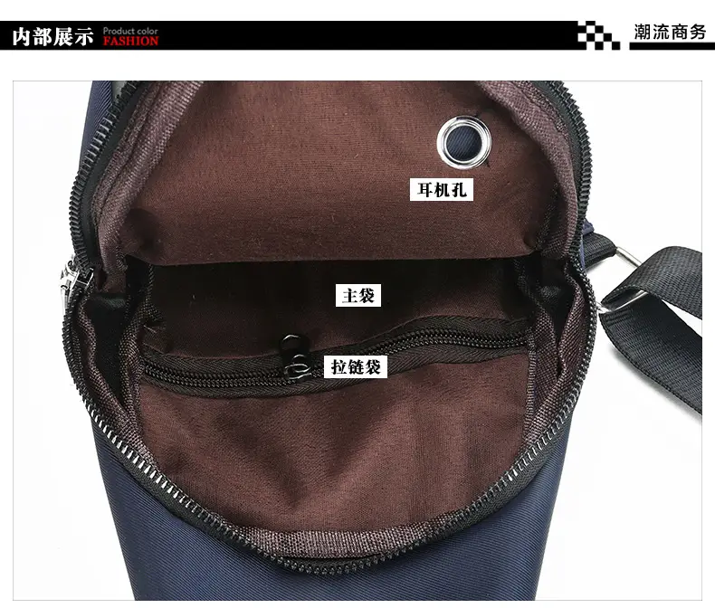 USB Men's Crossbody Bag Grey Lightweight Multi-Functional — feature 43