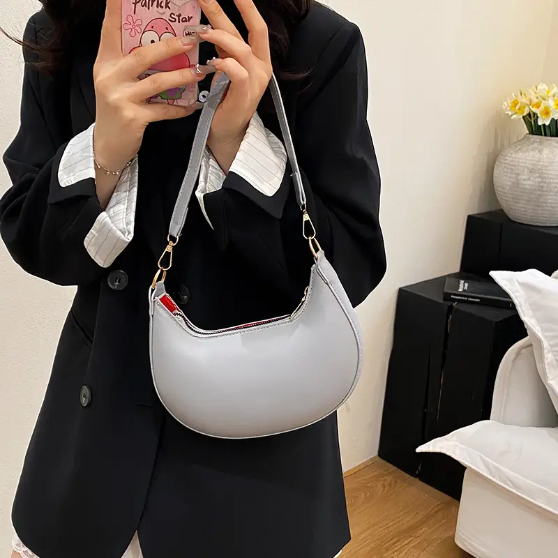 Red Crescent Shoulder Bag for Women Spring Summer - Image 7