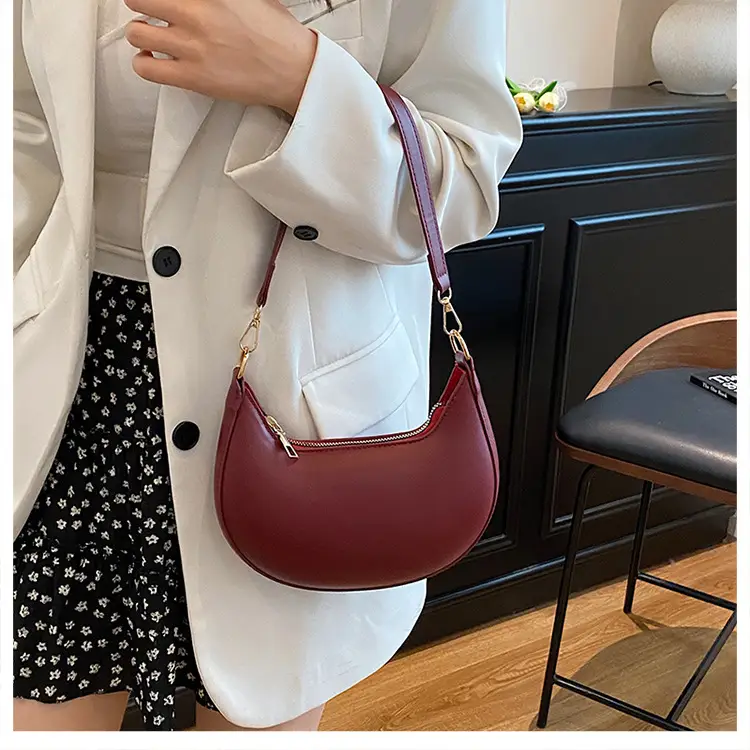 Red Crescent Shoulder Bag for Women Spring Summer — feature 13