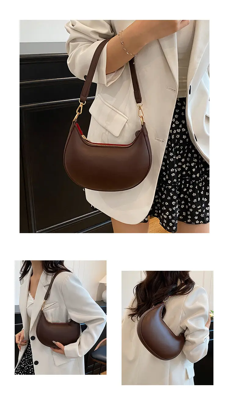 Red Crescent Shoulder Bag for Women Spring Summer — feature 23