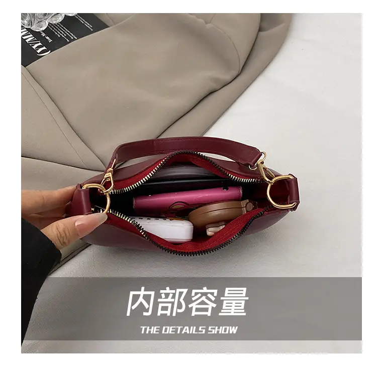 Red Crescent Shoulder Bag for Women Spring Summer — feature 3