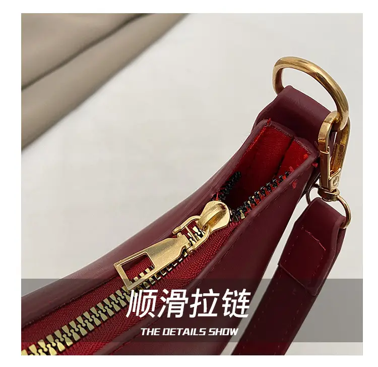 Red Crescent Shoulder Bag for Women Spring Summer — feature 5