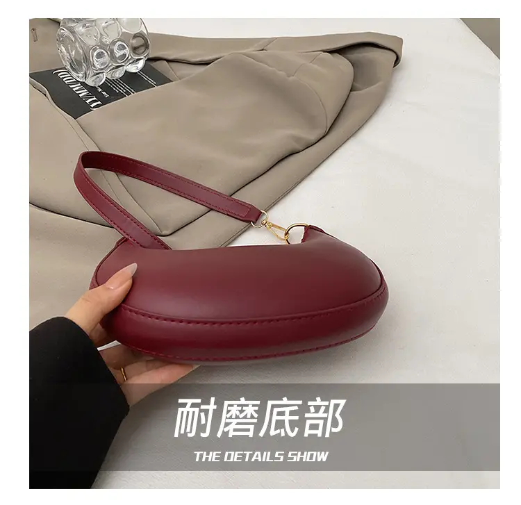 Red Crescent Shoulder Bag for Women Spring Summer — feature 6
