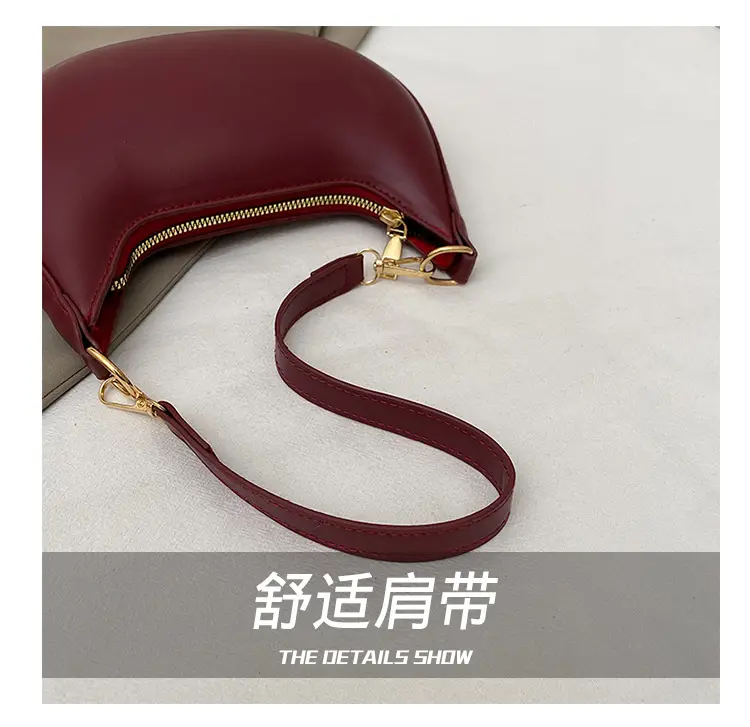 Red Crescent Shoulder Bag for Women Spring Summer — feature 7