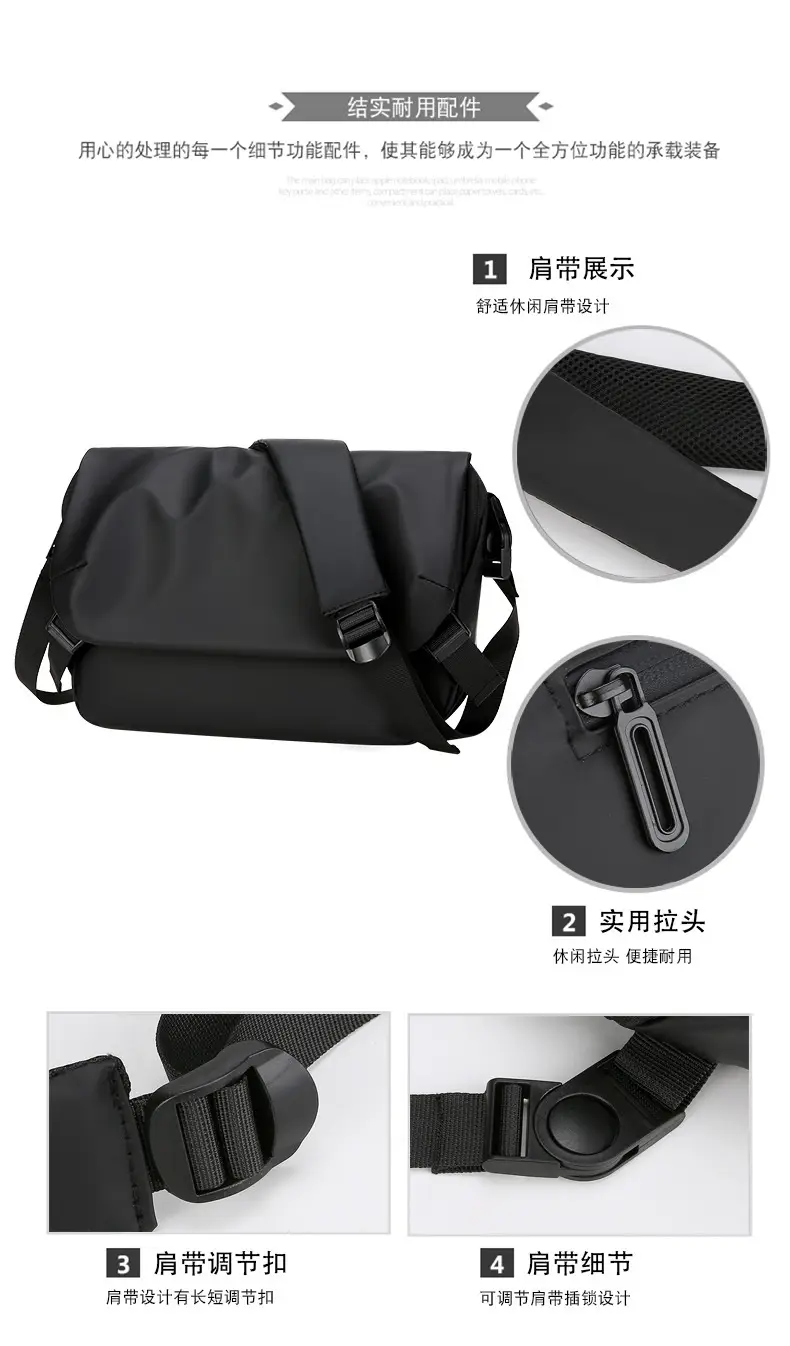 Men's Grey Crossbody Bag Large Capacity Trolley Travel Set — feature 4