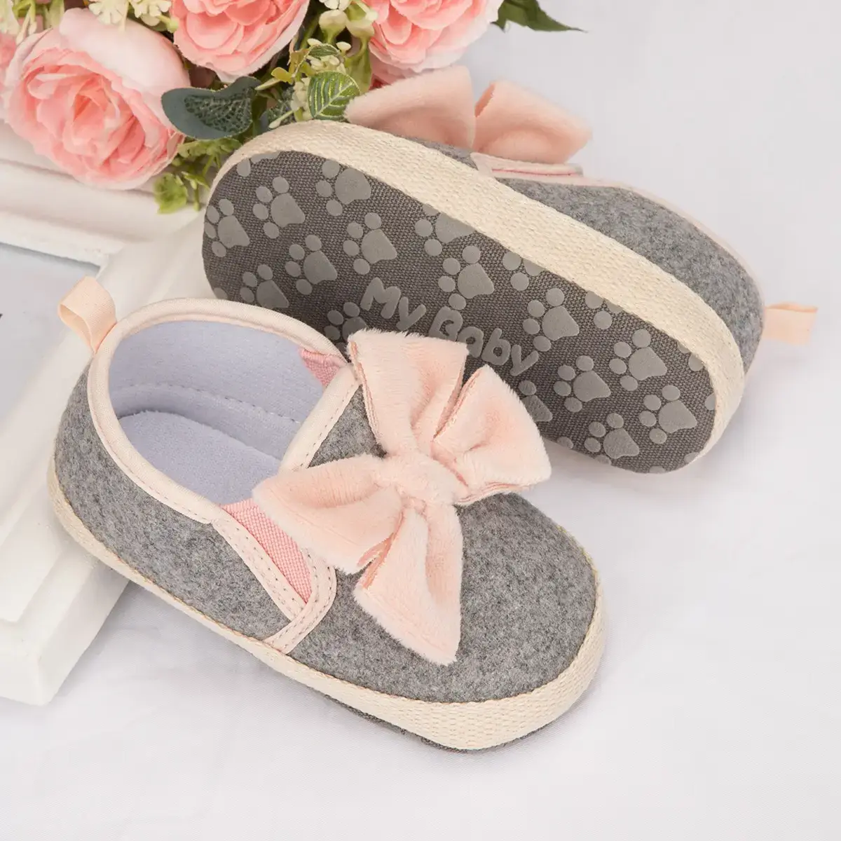 Cute Bow Soft Sole Toddler Shoes 0-1Yr