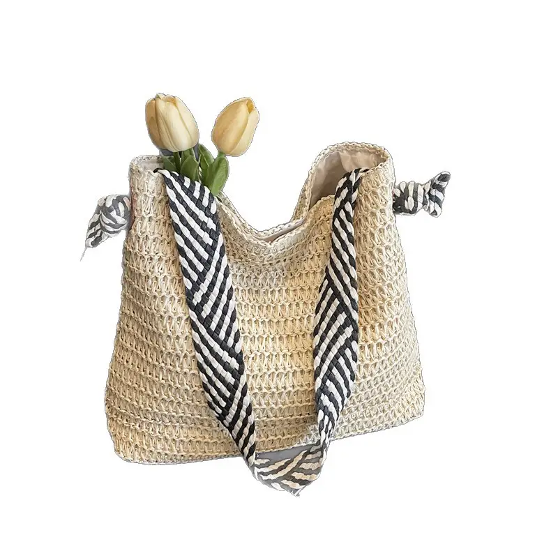 Women Woven Beach Bag Large Capacity Single Shoulder - Image 7