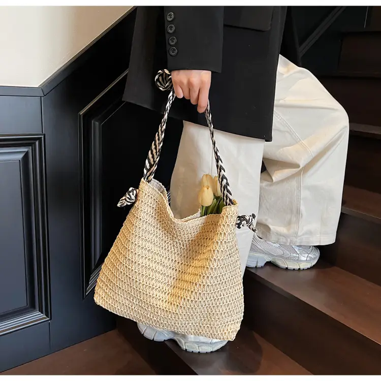 Women Woven Beach Bag Large Capacity Single Shoulder — feature 11
