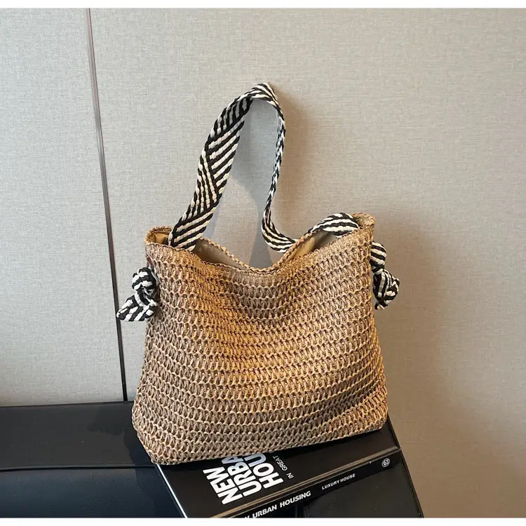 Women Woven Beach Bag Large Capacity Single Shoulder — feature 13