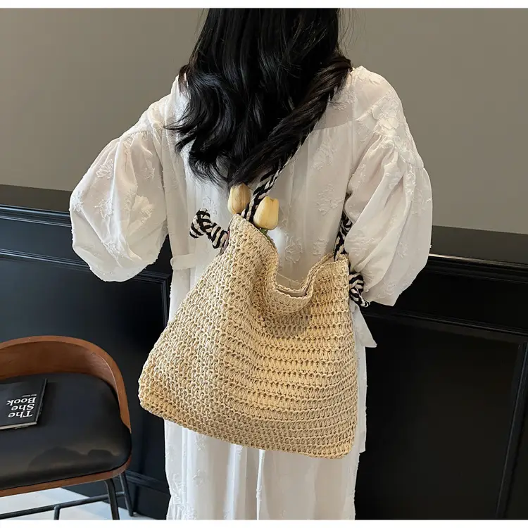Women Woven Beach Bag Large Capacity Single Shoulder — feature 15