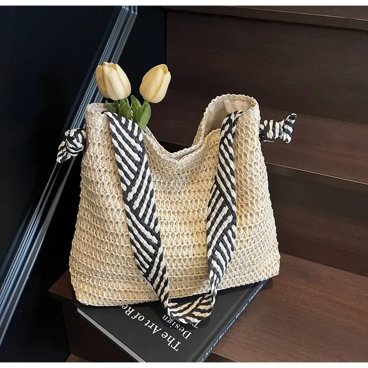Women Woven Beach Bag Large Capacity Single Shoulder — feature 17