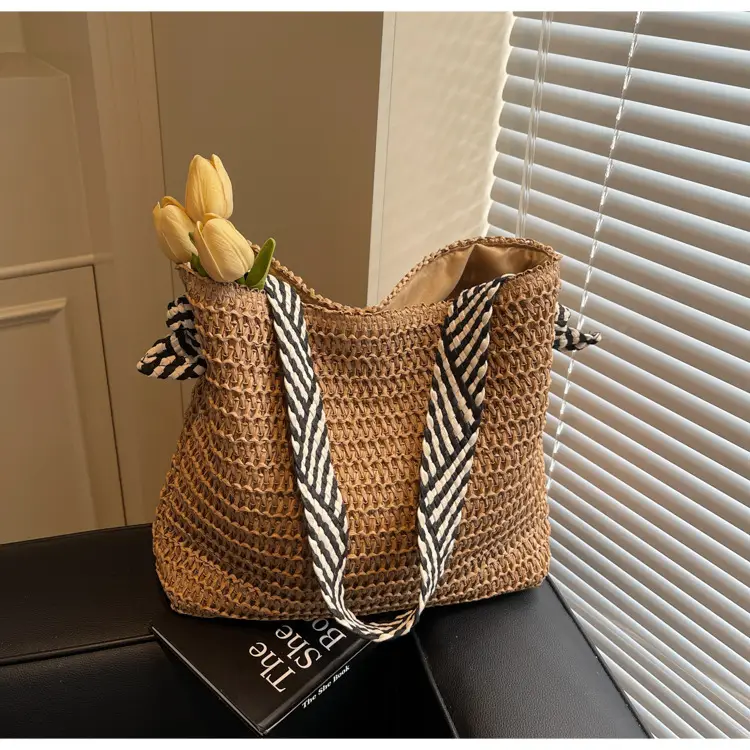 Women Woven Beach Bag Large Capacity Single Shoulder — feature 18