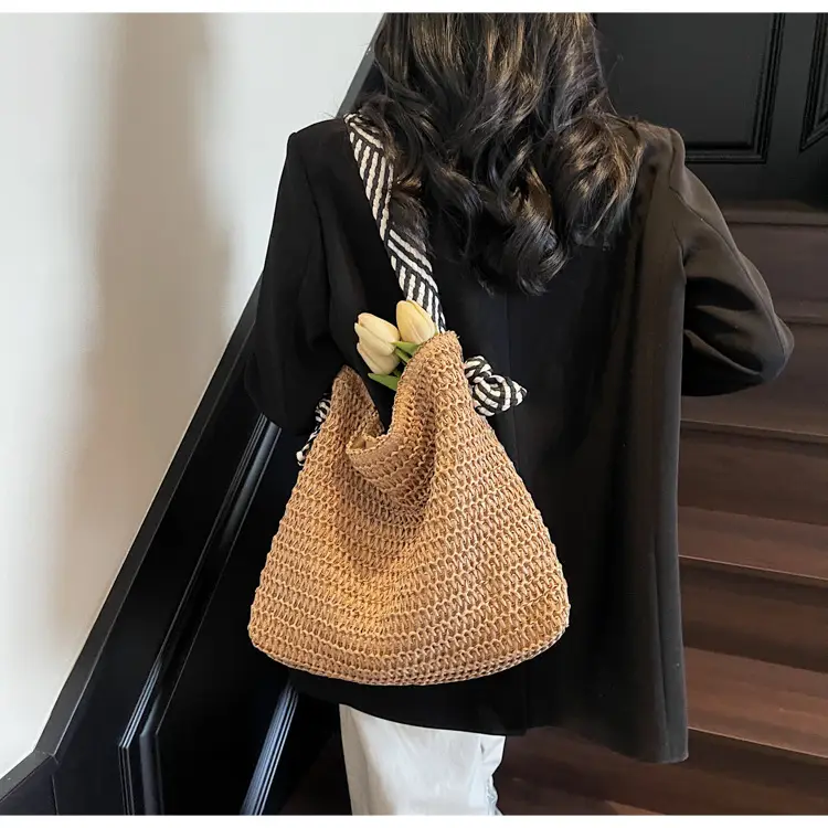 Women Woven Beach Bag Large Capacity Single Shoulder — feature 3