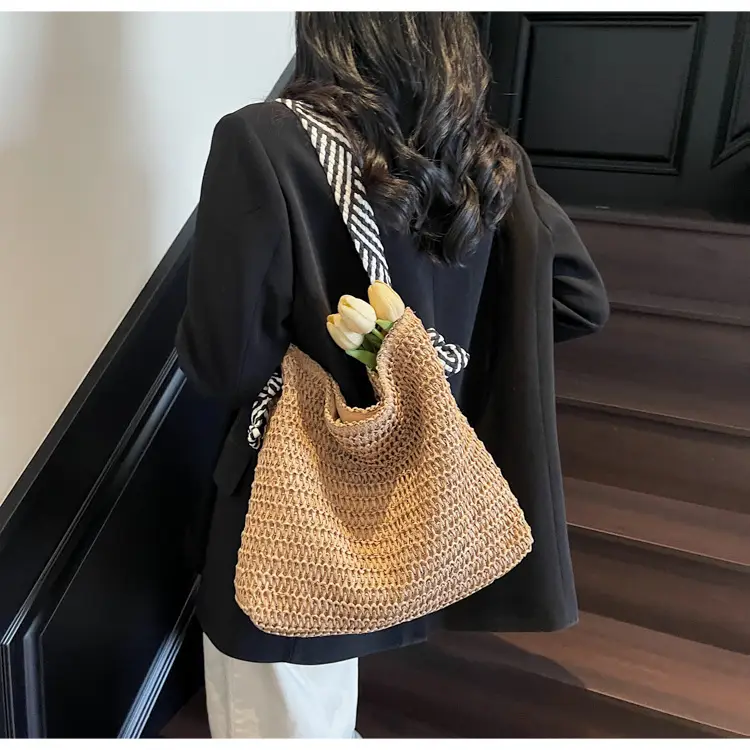 Women Woven Beach Bag Large Capacity Single Shoulder — feature 5