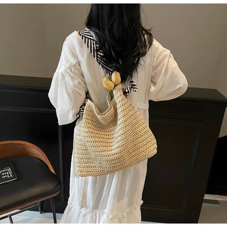 Women Woven Beach Bag Large Capacity Single Shoulder — feature 7