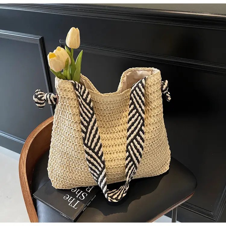 Women Woven Beach Bag Large Capacity Single Shoulder — feature 9