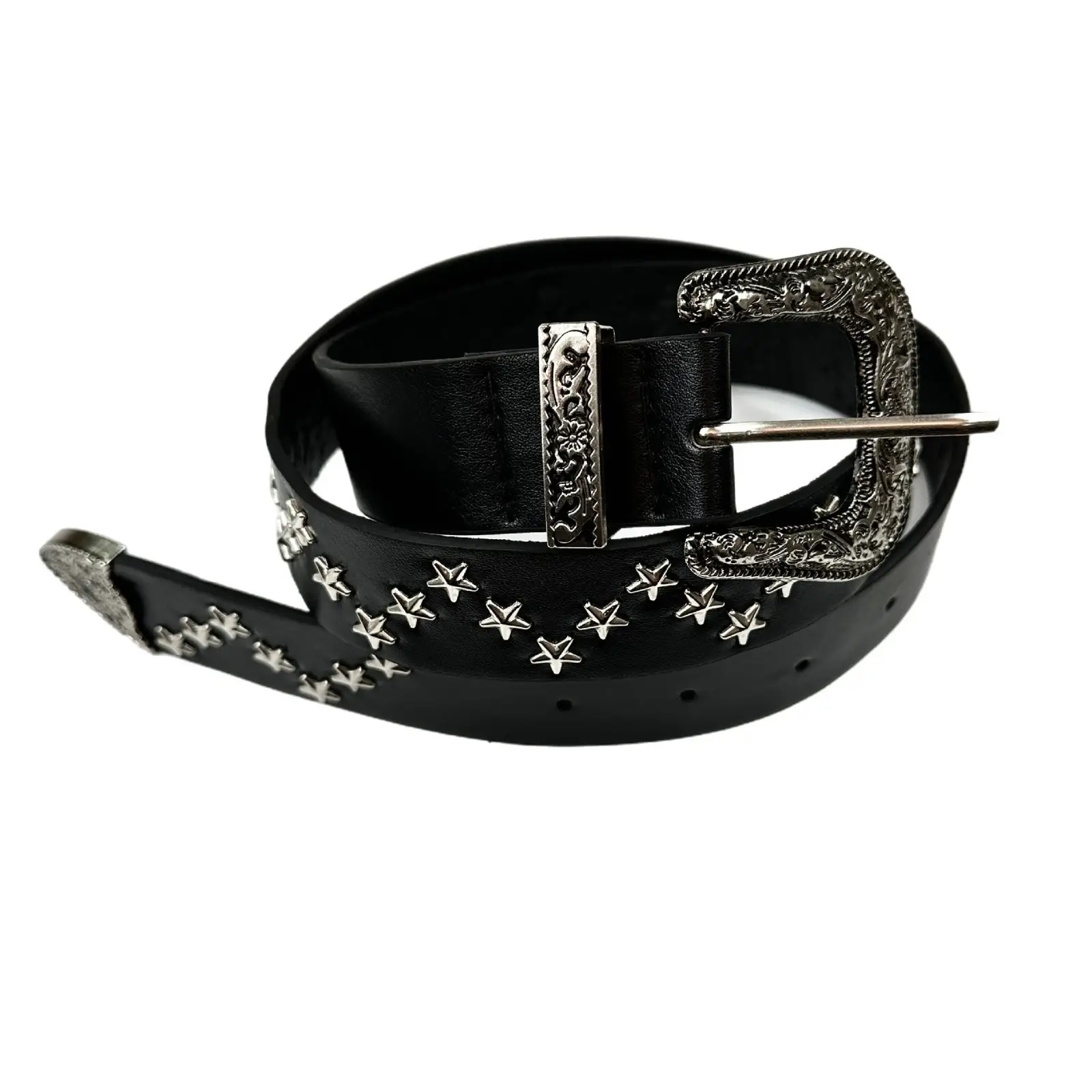 Women European American Y2K Belt Leather Chain Rhinestone High Waist — feature 9