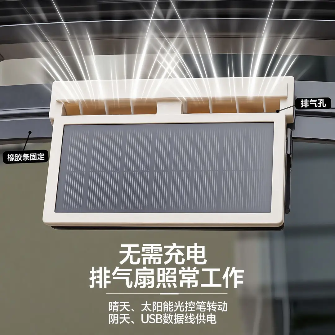 Solar Car Exhaust Fan New USB Interface Car Fan Summer Car Interior Cooler Air Circulator