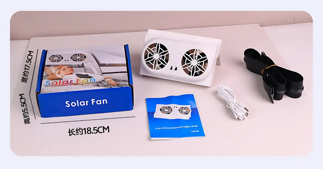 Solar Car Exhaust Fan New USB Interface Car Fan Summer Car Interior Cooler Air Circulator — feature 1