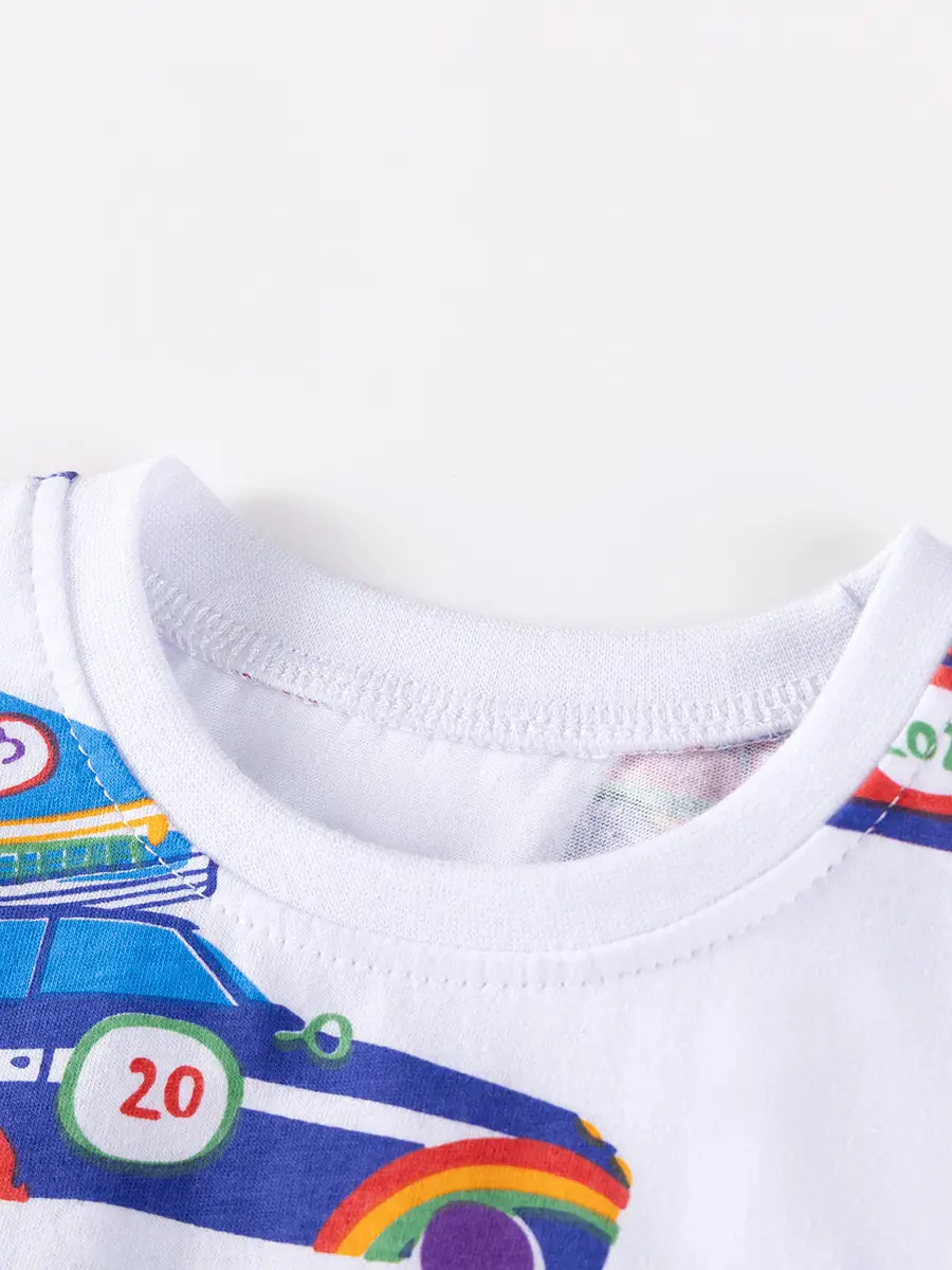 Little Maven Long Sleeve Cartoon Kids T-Shirt White - Image 4