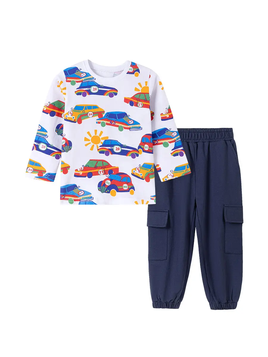 Little Maven Long Sleeve Cartoon Kids T-Shirt White - Image 7