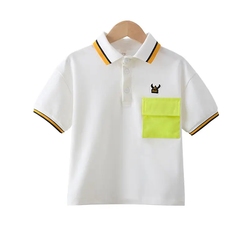 Boys Pure Cotton Summer T-Shirt Neon Yellow 2025 - Image 5