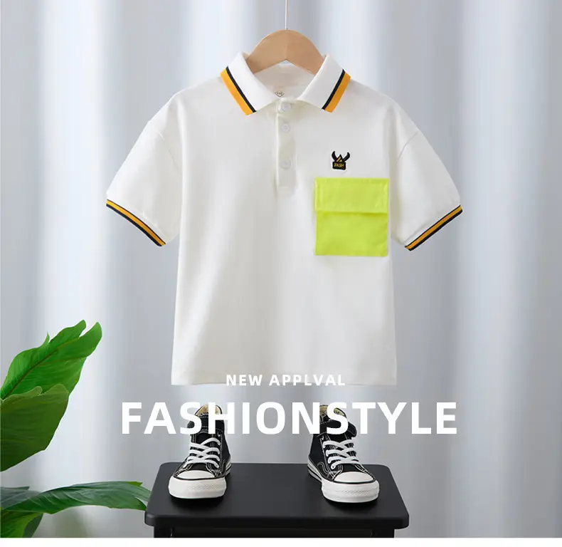 Boys Pure Cotton Summer T-Shirt Neon Yellow 2025 — feature 1