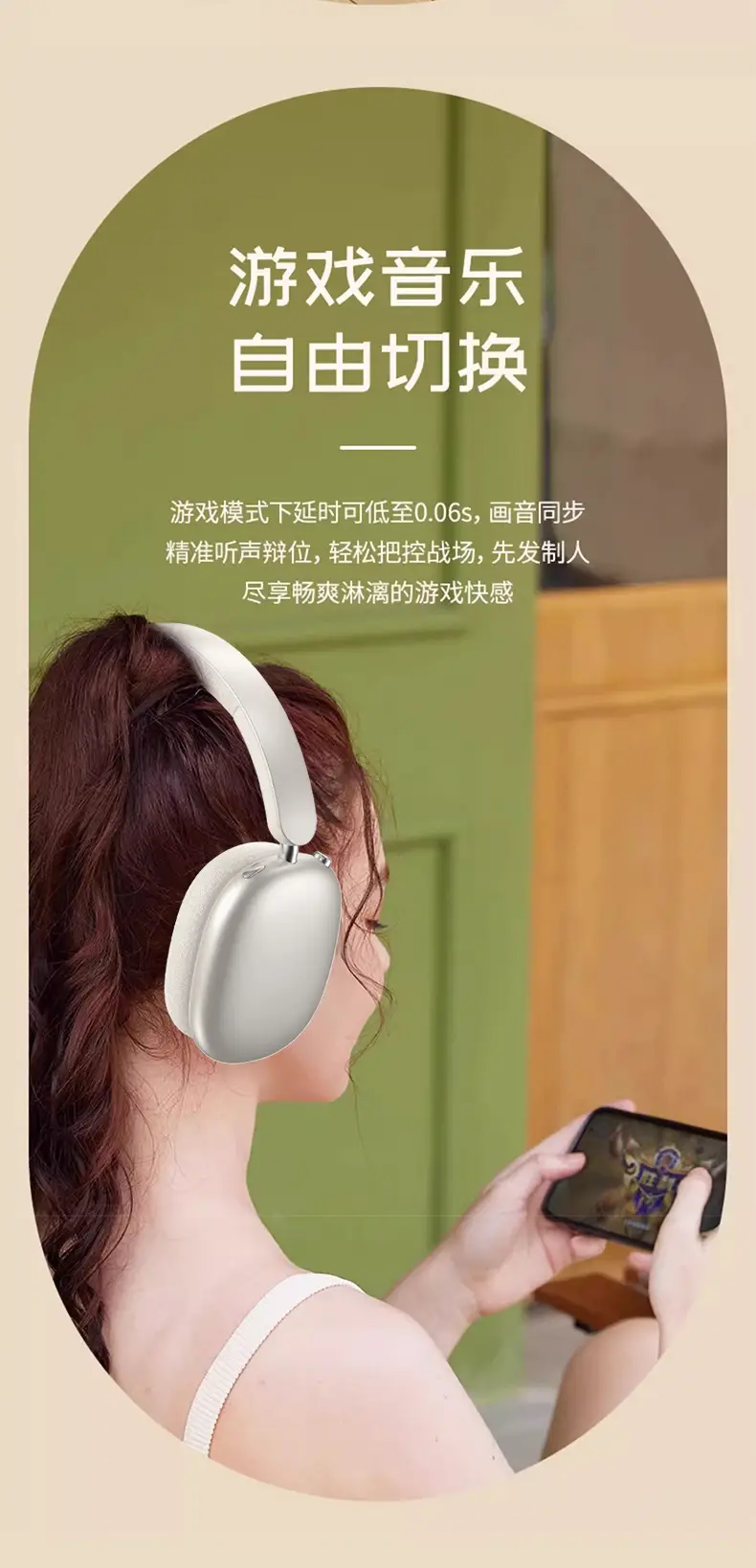 True ANC Wireless Bluetooth Headset Silver Ultra Long Battery — feature 16