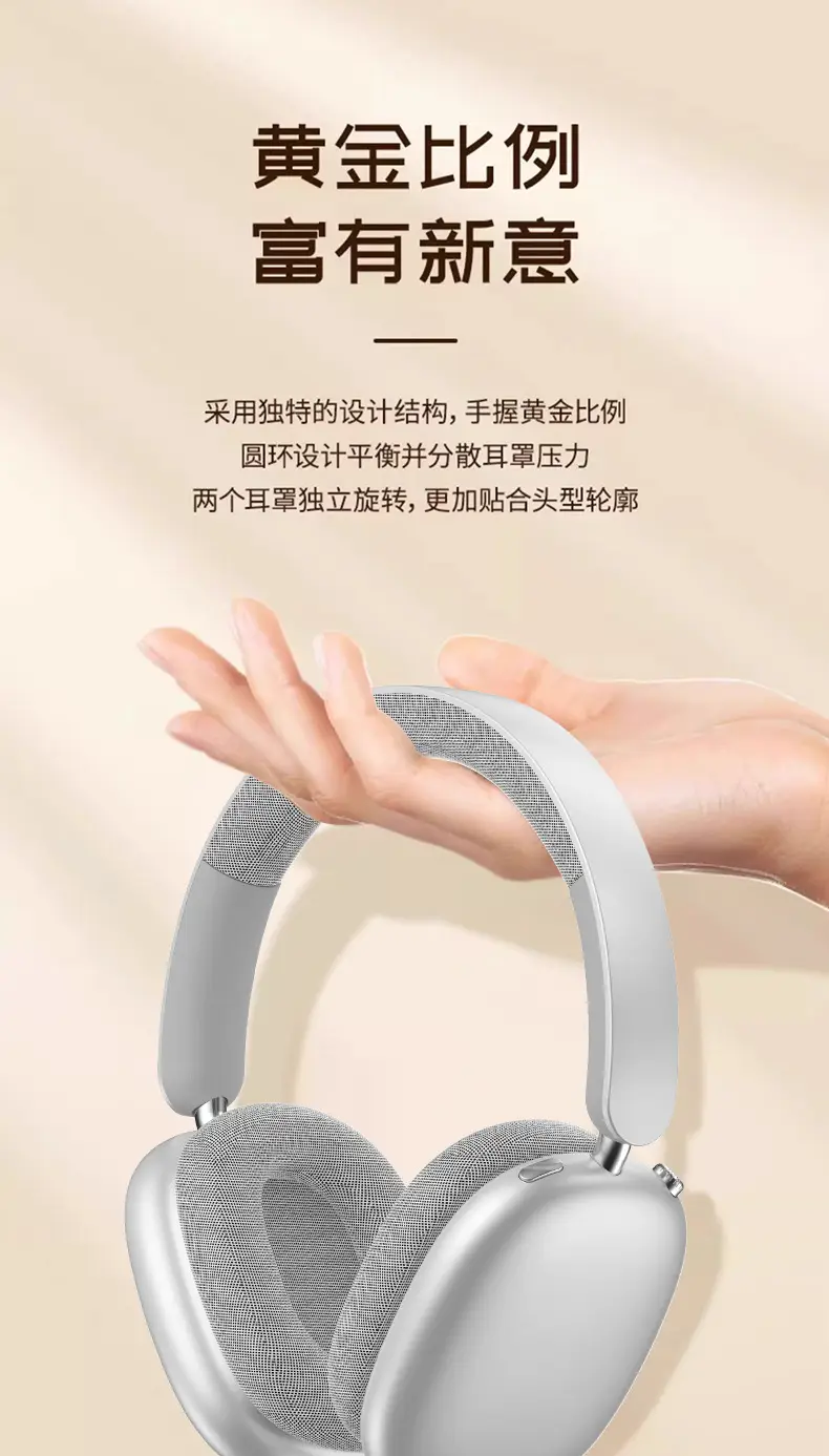 True ANC Wireless Bluetooth Headset Silver Ultra Long Battery — feature 8