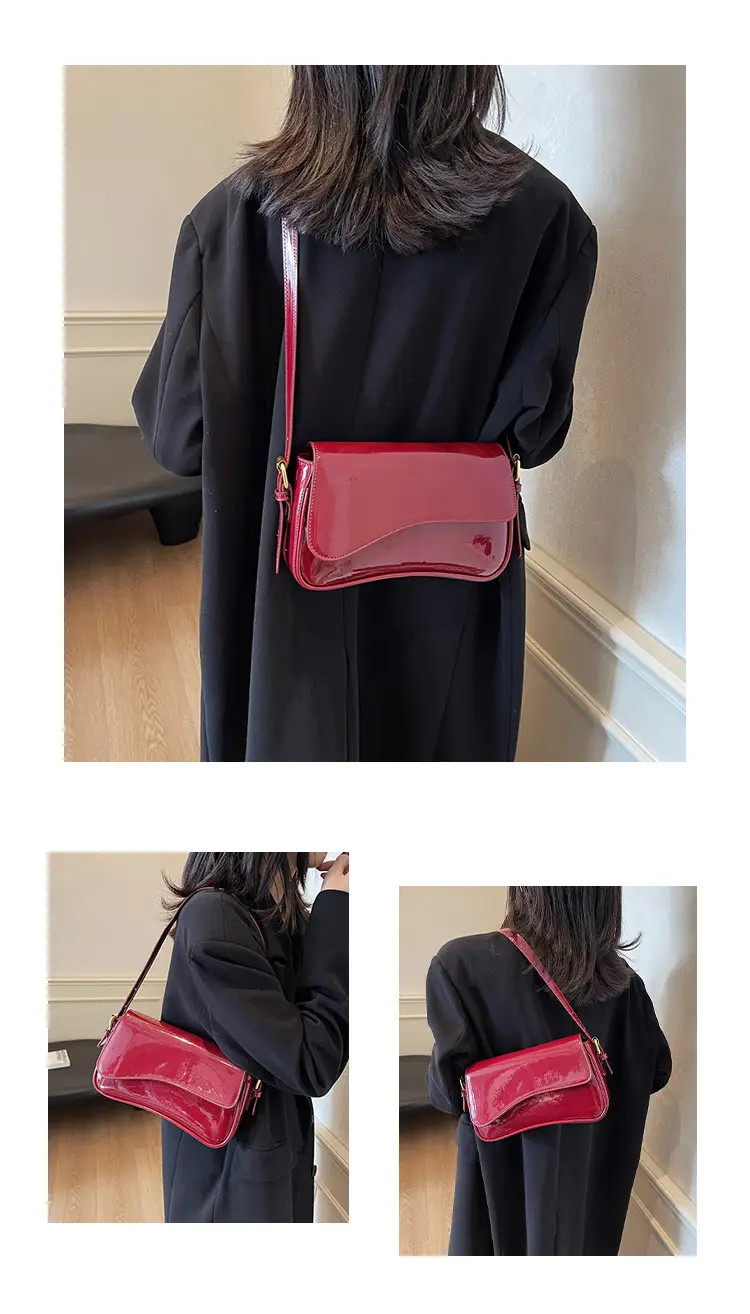 Red Magnetic Buckle Shoulder Bag for Women — feature 10