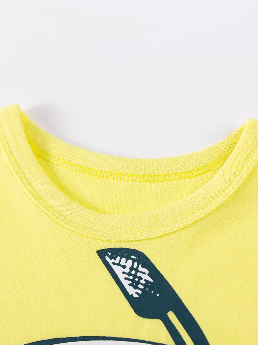 Little Maven Yellow Cotton T-Shirt for Boys - Image 4