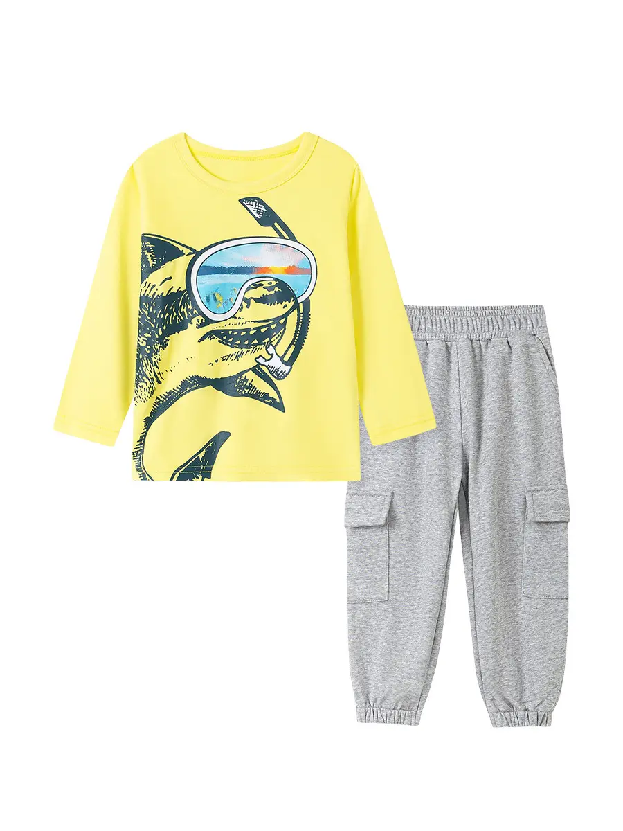 Little Maven Yellow Cotton T-Shirt for Boys - Image 7