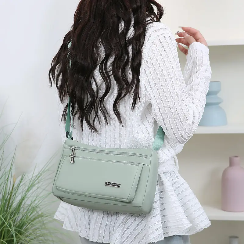 Pink Multi-Compartment Shoulder Bag for Women - Image 10